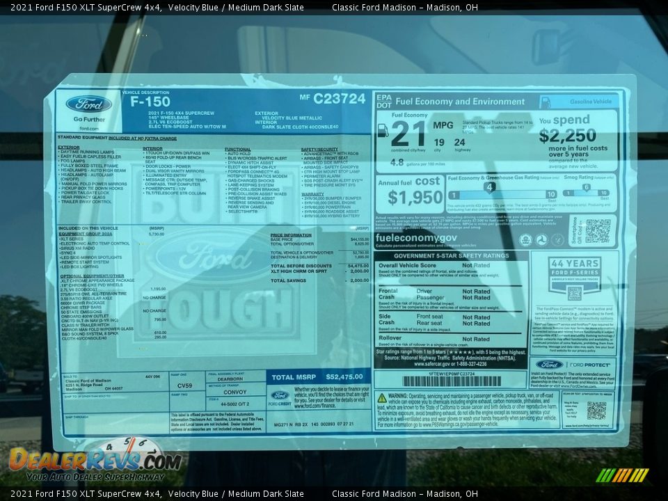 2021 Ford F150 XLT SuperCrew 4x4 Window Sticker Photo #28