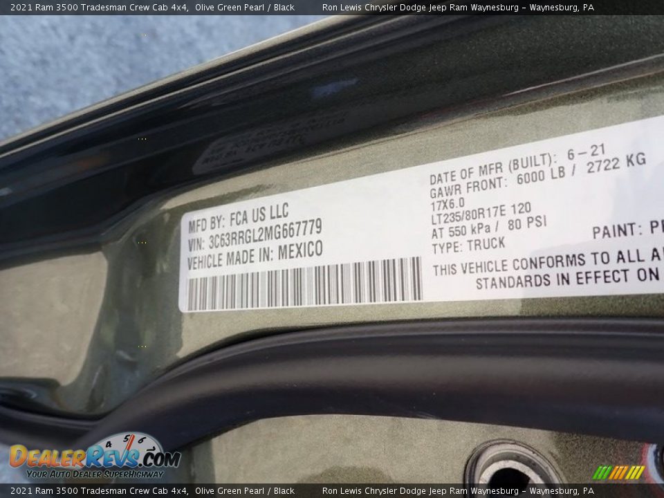 2021 Ram 3500 Tradesman Crew Cab 4x4 Olive Green Pearl / Black Photo #14
