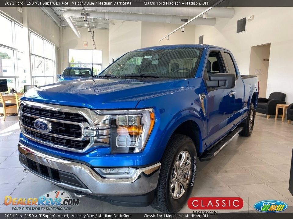 2021 Ford F150 XLT SuperCab 4x4 Velocity Blue / Medium Dark Slate Photo #1