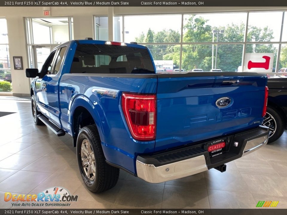 2021 Ford F150 XLT SuperCab 4x4 Velocity Blue / Medium Dark Slate Photo #3