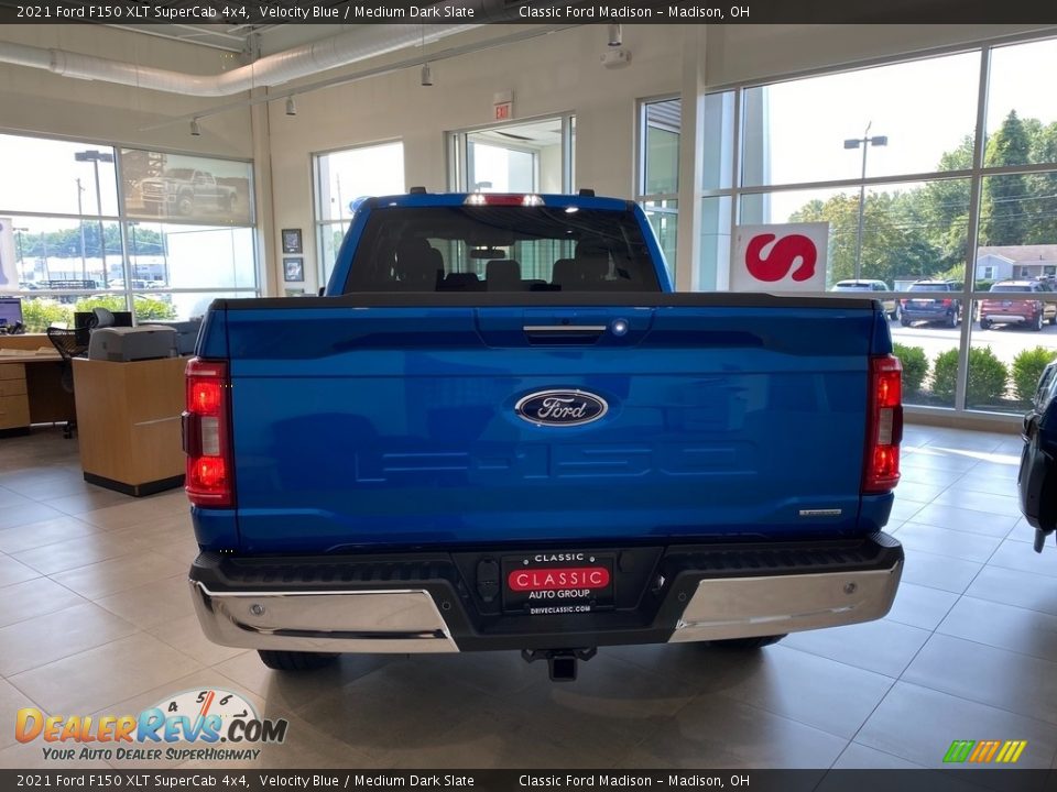 2021 Ford F150 XLT SuperCab 4x4 Velocity Blue / Medium Dark Slate Photo #4