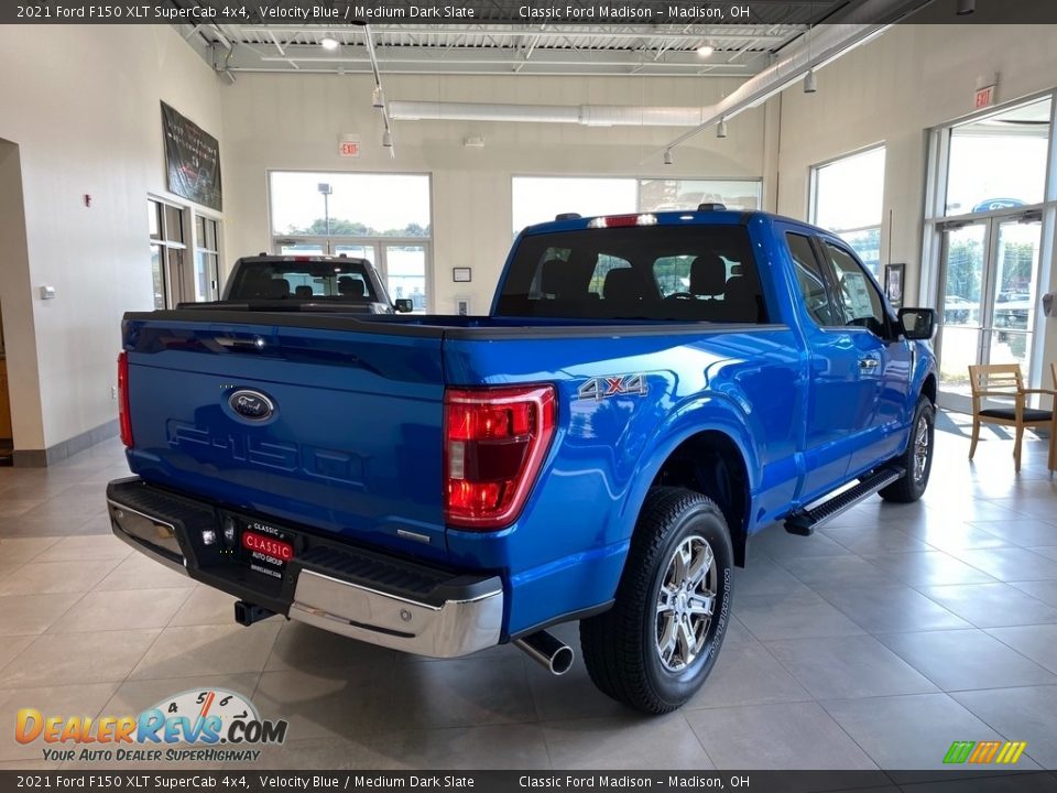 2021 Ford F150 XLT SuperCab 4x4 Velocity Blue / Medium Dark Slate Photo #5