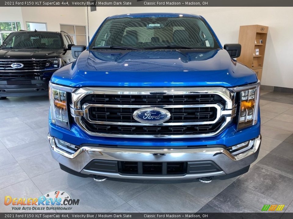 2021 Ford F150 XLT SuperCab 4x4 Velocity Blue / Medium Dark Slate Photo #8