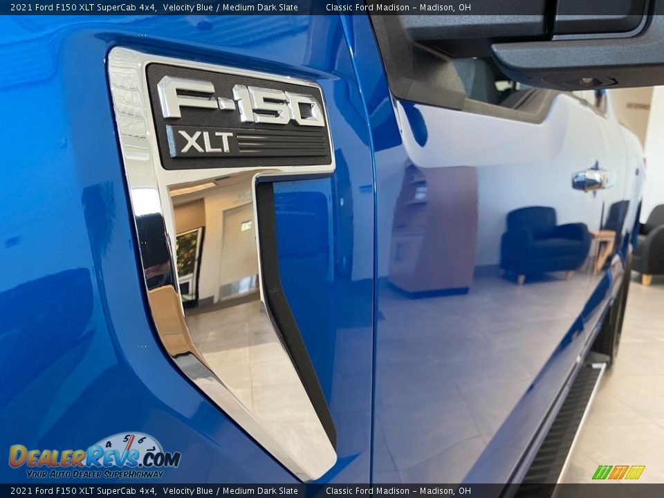 2021 Ford F150 XLT SuperCab 4x4 Velocity Blue / Medium Dark Slate Photo #9