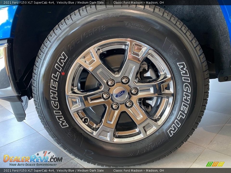 2021 Ford F150 XLT SuperCab 4x4 Velocity Blue / Medium Dark Slate Photo #12