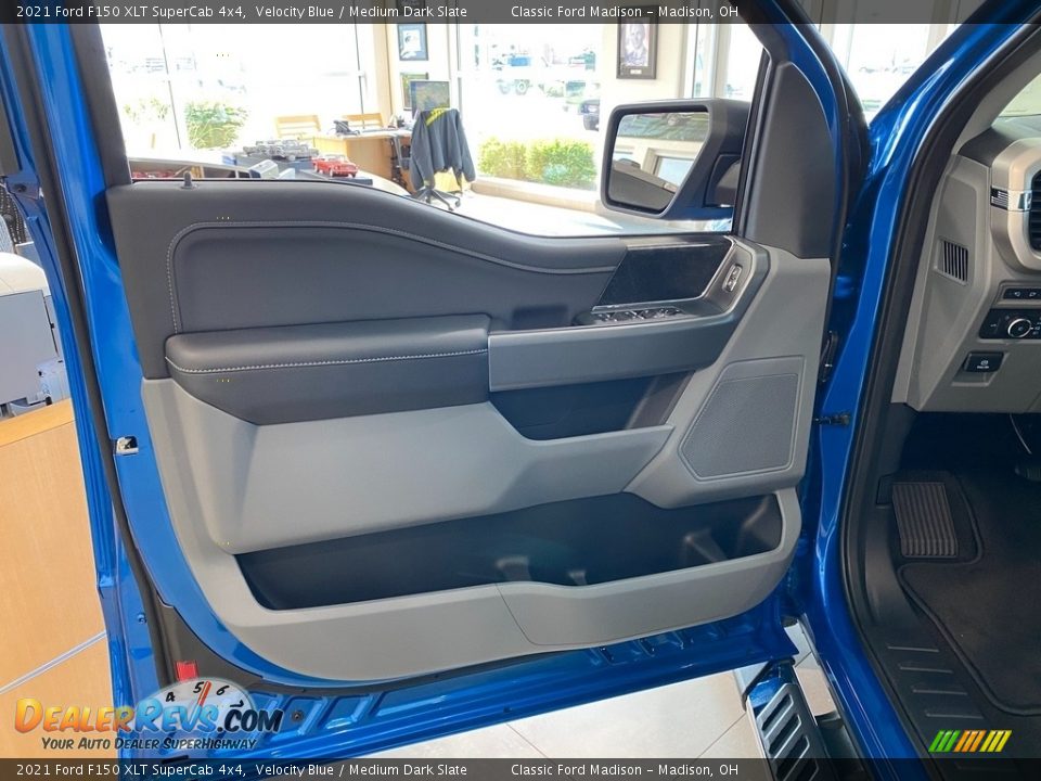 2021 Ford F150 XLT SuperCab 4x4 Velocity Blue / Medium Dark Slate Photo #14