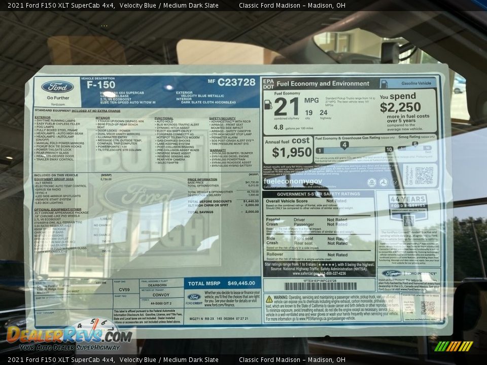 2021 Ford F150 XLT SuperCab 4x4 Velocity Blue / Medium Dark Slate Photo #30