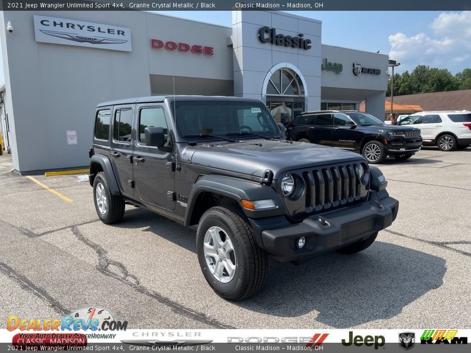 2021 Jeep Wrangler Unlimited Sport 4x4 Granite Crystal Metallic / Black Photo #1