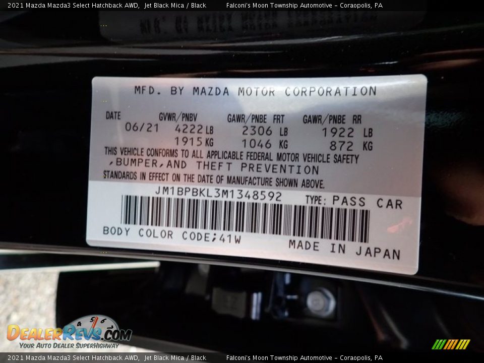 2021 Mazda Mazda3 Select Hatchback AWD Jet Black Mica / Black Photo #18
