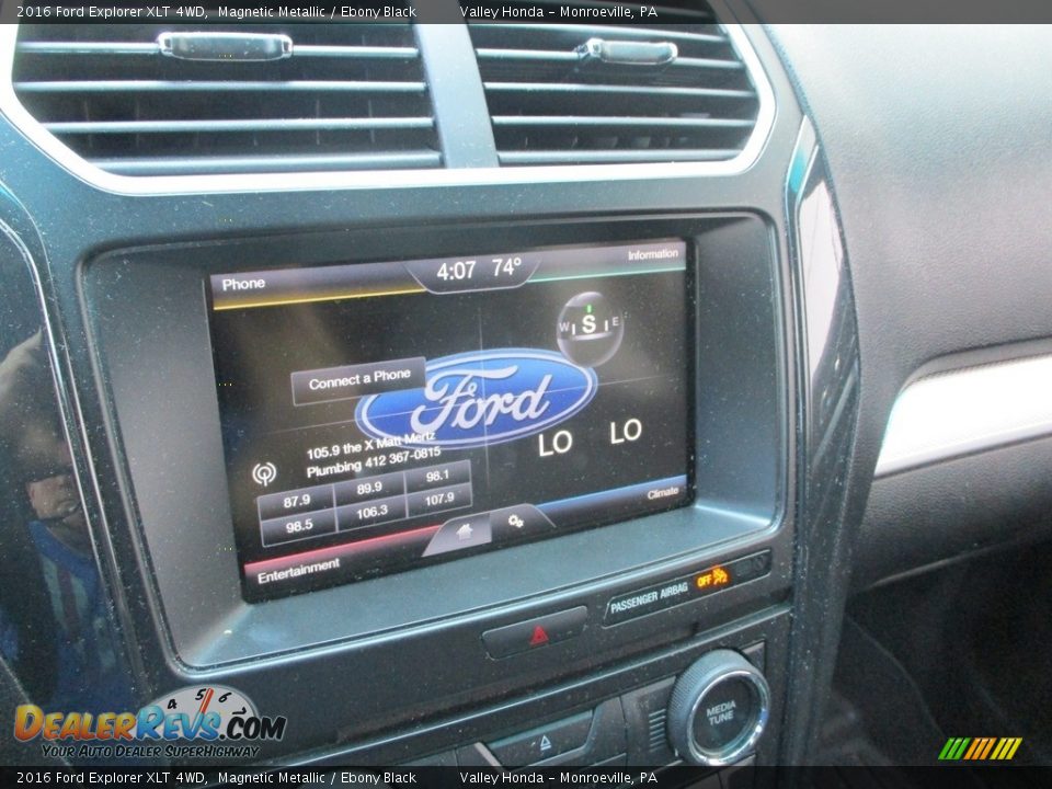 2016 Ford Explorer XLT 4WD Magnetic Metallic / Ebony Black Photo #15