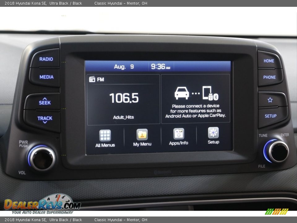 2018 Hyundai Kona SE Ultra Black / Black Photo #10