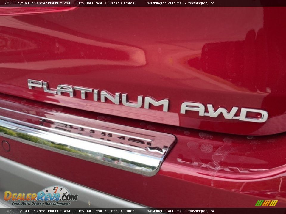 2021 Toyota Highlander Platinum AWD Ruby Flare Pearl / Glazed Caramel Photo #15