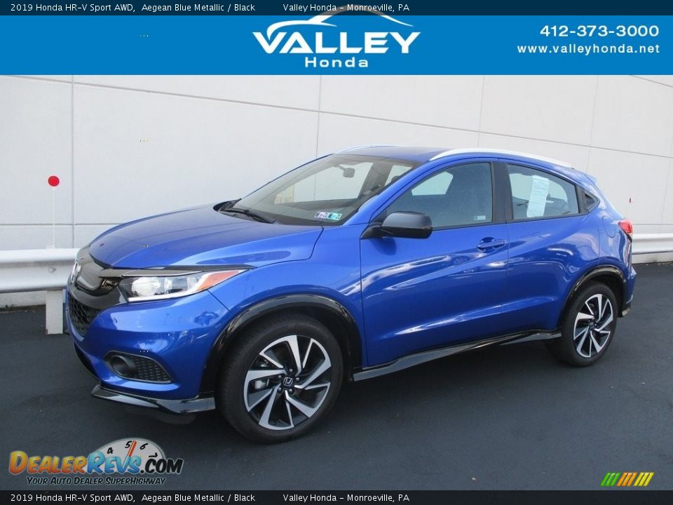 2019 Honda HR-V Sport AWD Aegean Blue Metallic / Black Photo #1