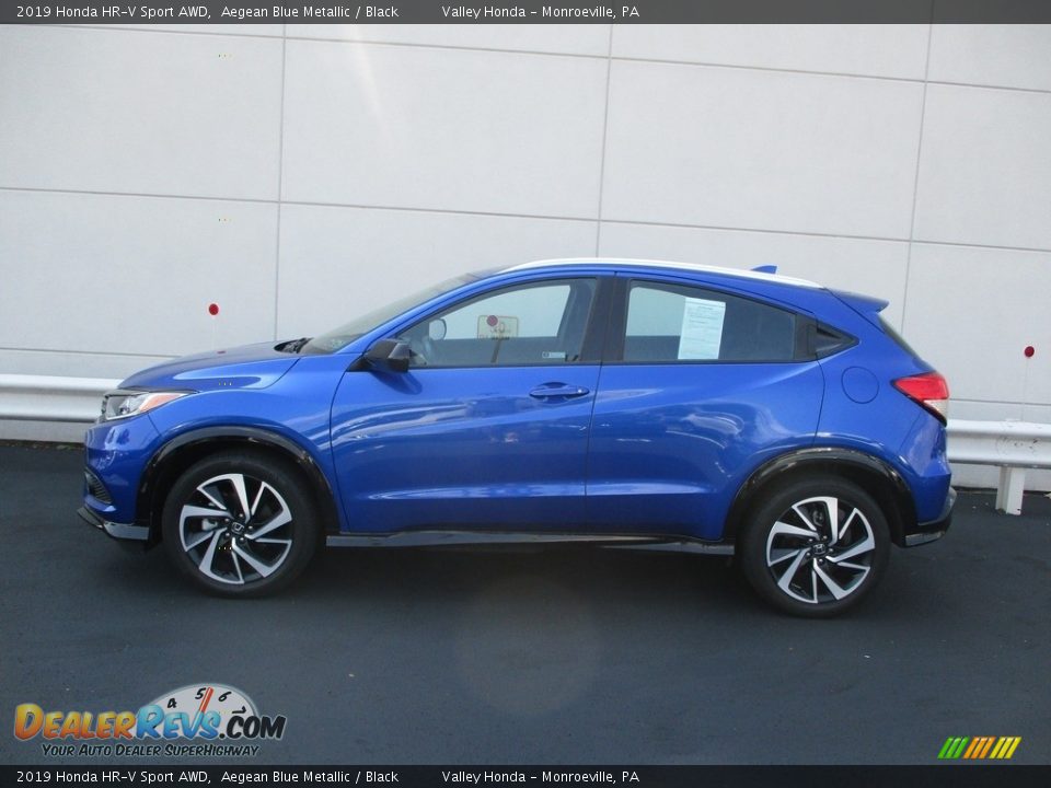 2019 Honda HR-V Sport AWD Aegean Blue Metallic / Black Photo #2