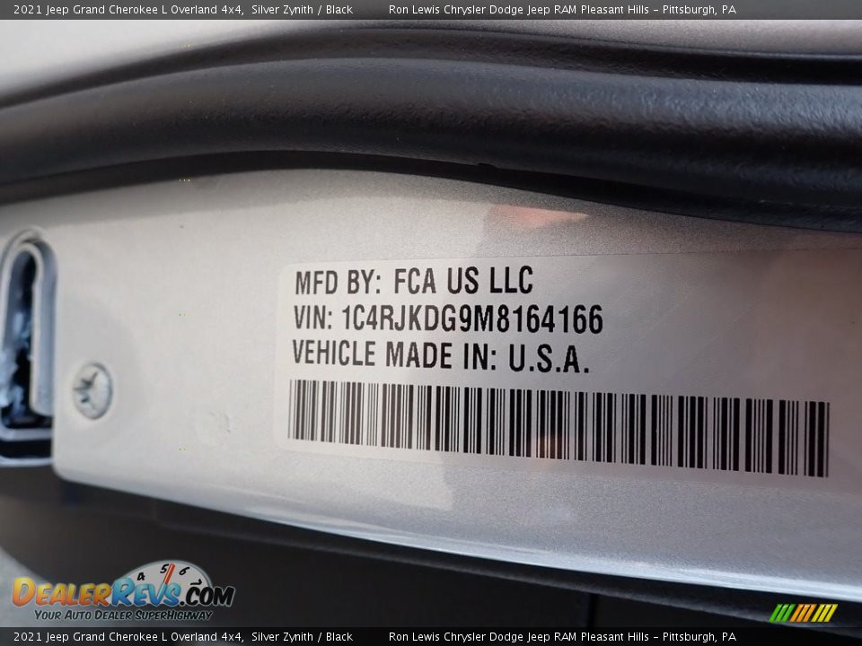 2021 Jeep Grand Cherokee L Overland 4x4 Silver Zynith / Black Photo #15