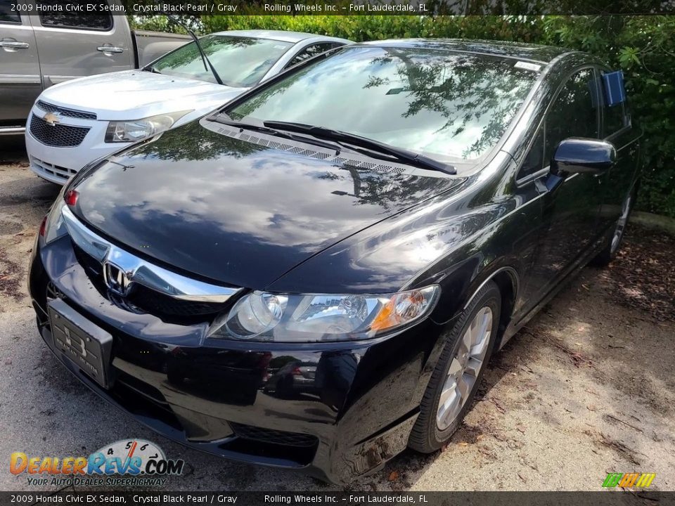 2009 Honda Civic EX Sedan Crystal Black Pearl / Gray Photo #1