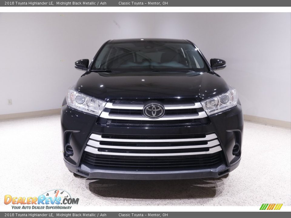 2018 Toyota Highlander LE Midnight Black Metallic / Ash Photo #2