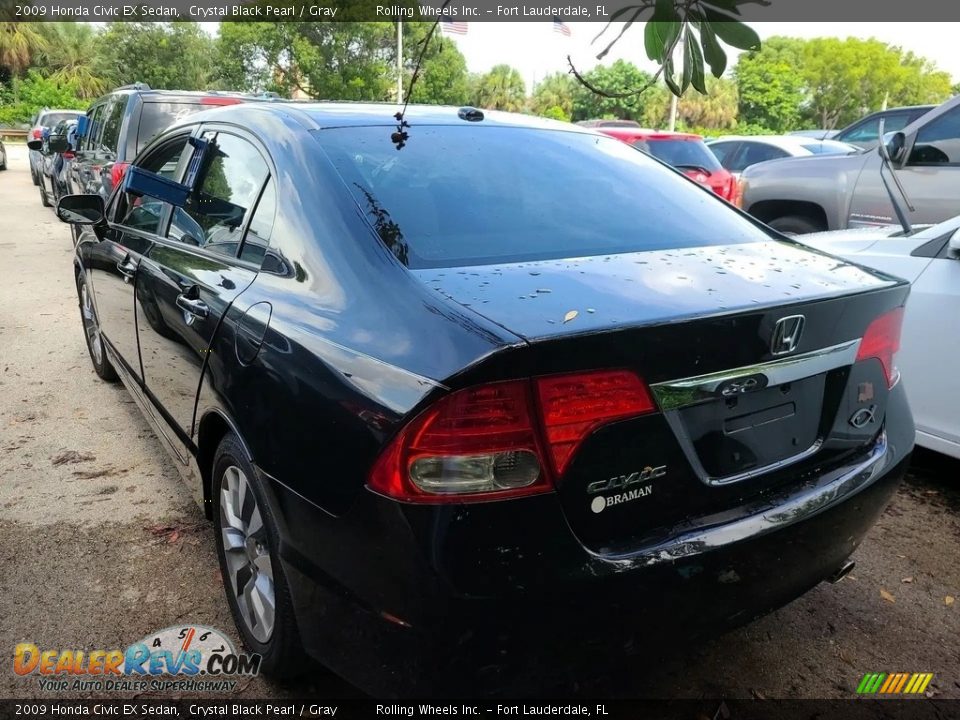 2009 Honda Civic EX Sedan Crystal Black Pearl / Gray Photo #5