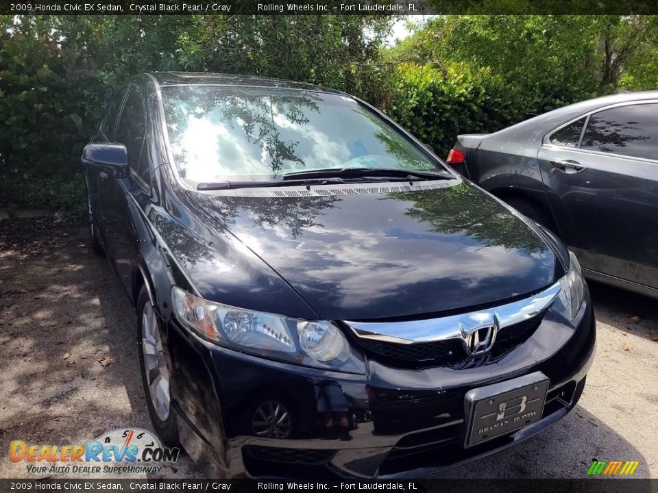 2009 Honda Civic EX Sedan Crystal Black Pearl / Gray Photo #7