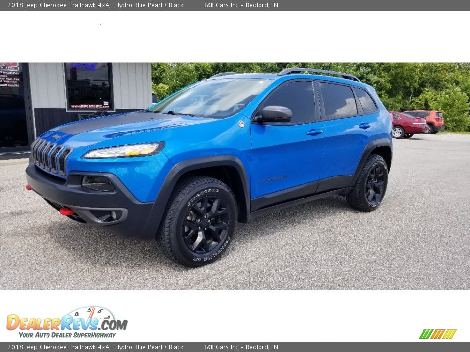 2018 Jeep Cherokee Trailhawk 4x4 Hydro Blue Pearl / Black Photo #1