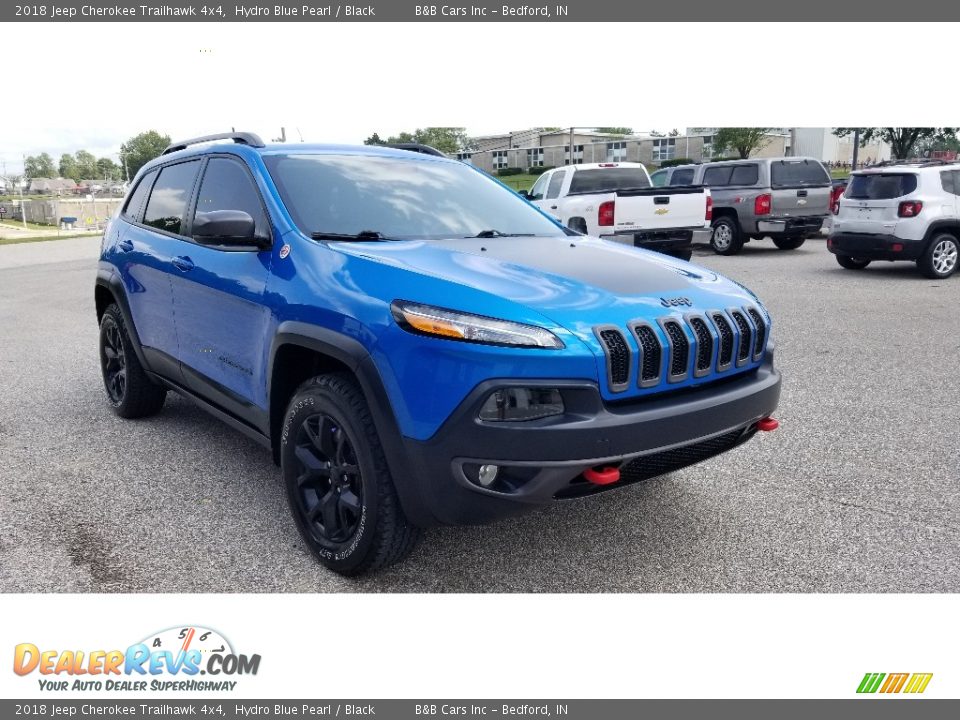 2018 Jeep Cherokee Trailhawk 4x4 Hydro Blue Pearl / Black Photo #2