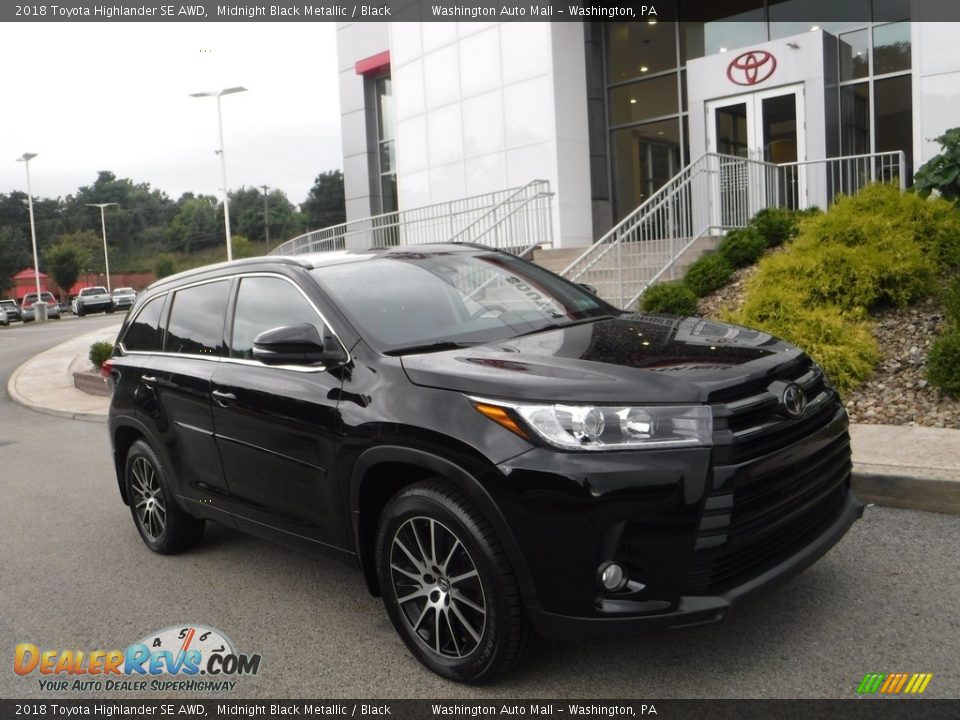 2018 Toyota Highlander SE AWD Midnight Black Metallic / Black Photo #1