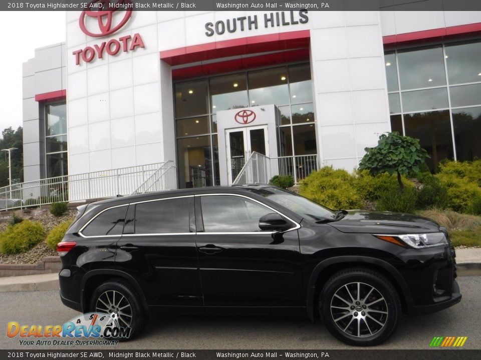 2018 Toyota Highlander SE AWD Midnight Black Metallic / Black Photo #2