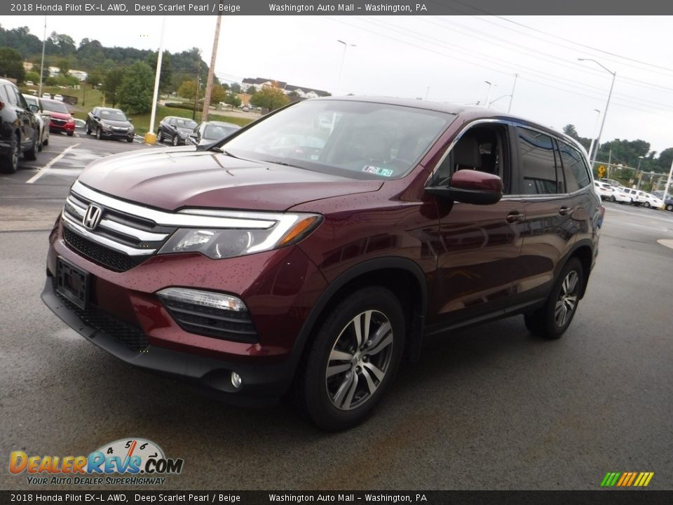 2018 Honda Pilot EX-L AWD Deep Scarlet Pearl / Beige Photo #5