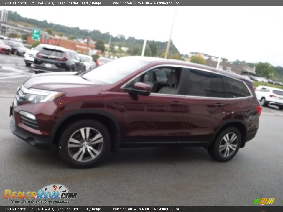 2018 Honda Pilot EX-L AWD Deep Scarlet Pearl / Beige Photo #6