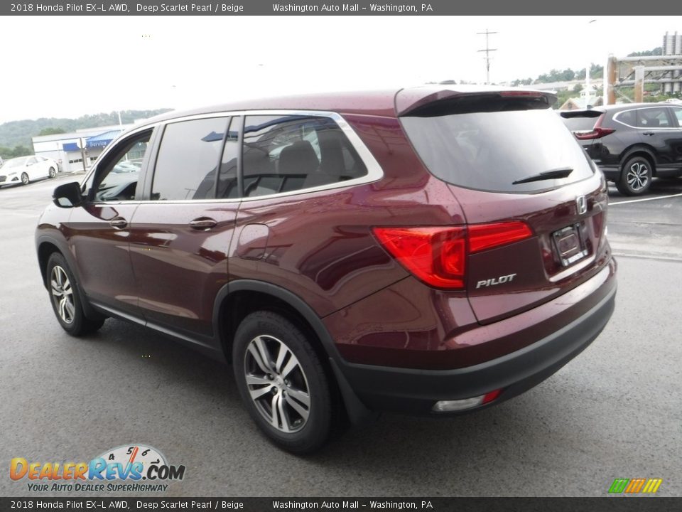 2018 Honda Pilot EX-L AWD Deep Scarlet Pearl / Beige Photo #7