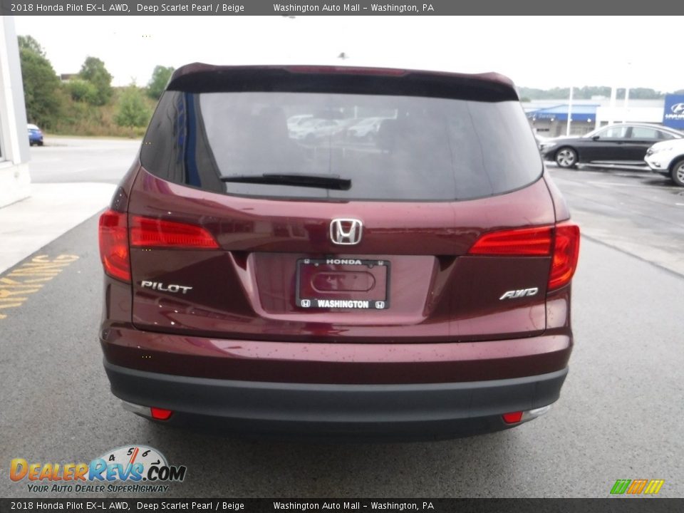 2018 Honda Pilot EX-L AWD Deep Scarlet Pearl / Beige Photo #8