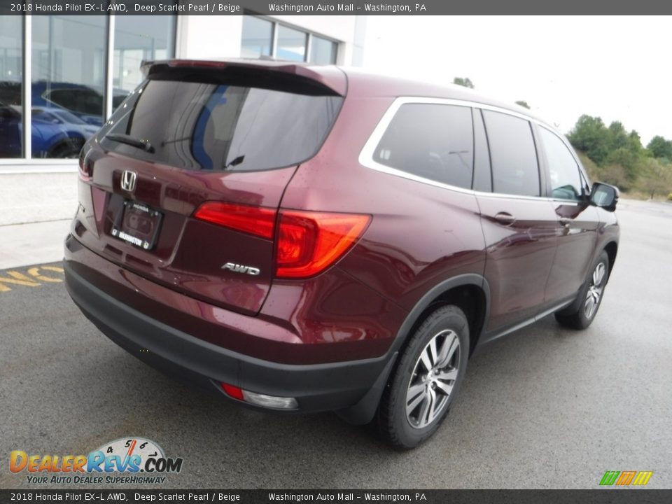 2018 Honda Pilot EX-L AWD Deep Scarlet Pearl / Beige Photo #9