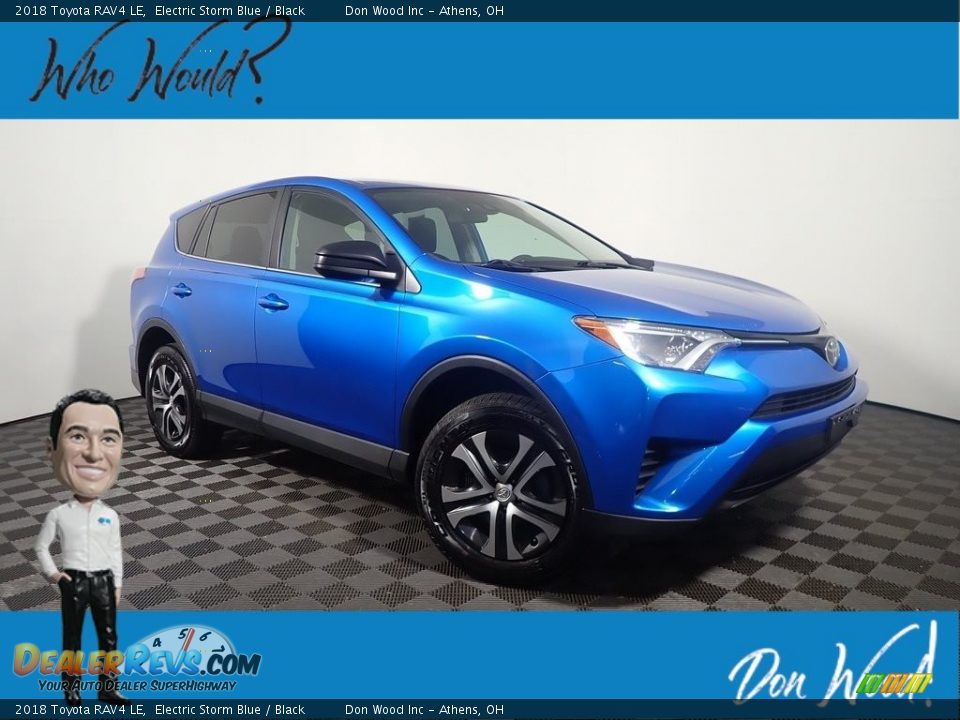 2018 Toyota RAV4 LE Electric Storm Blue / Black Photo #1