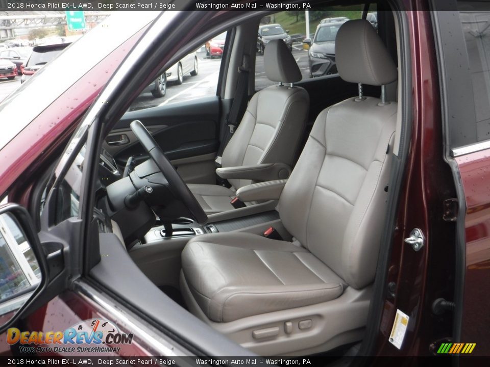 2018 Honda Pilot EX-L AWD Deep Scarlet Pearl / Beige Photo #16