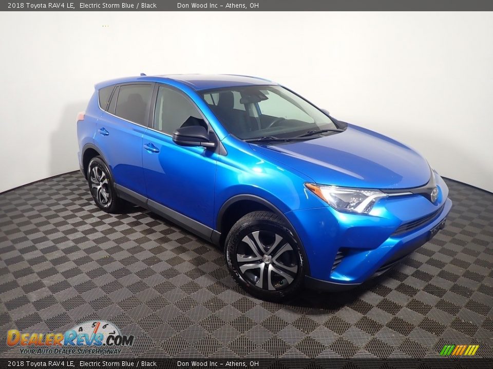 2018 Toyota RAV4 LE Electric Storm Blue / Black Photo #3