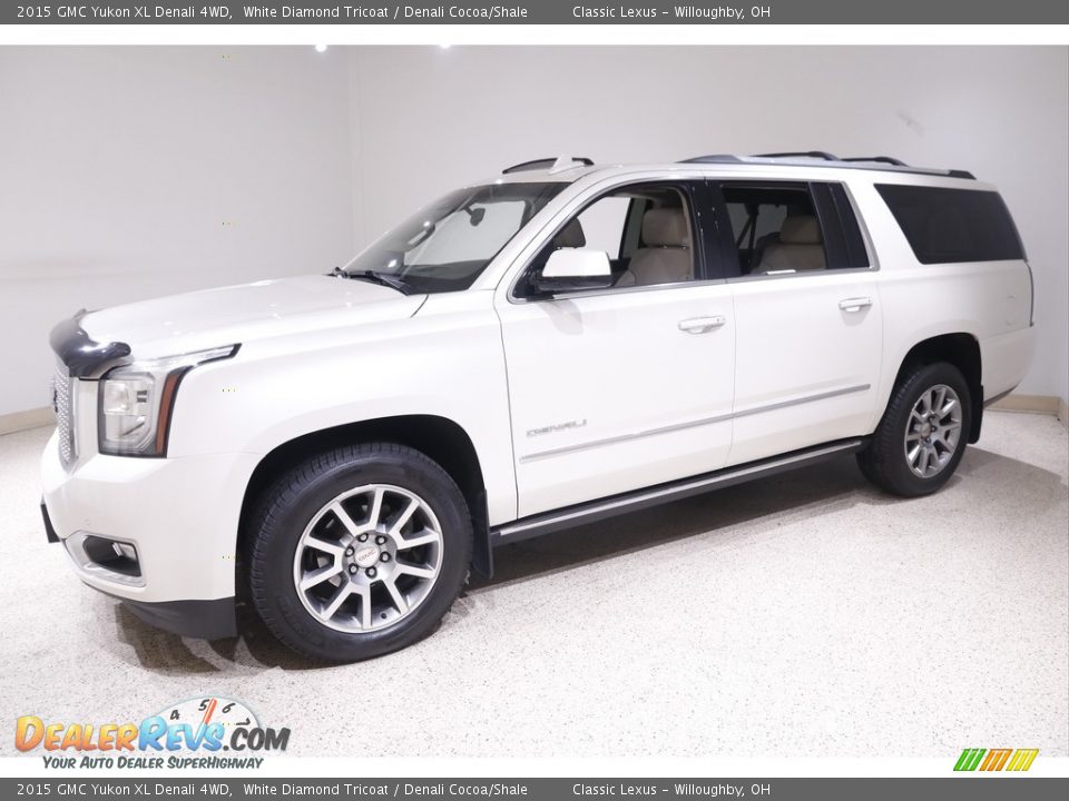 2015 GMC Yukon XL Denali 4WD White Diamond Tricoat / Denali Cocoa/Shale Photo #3