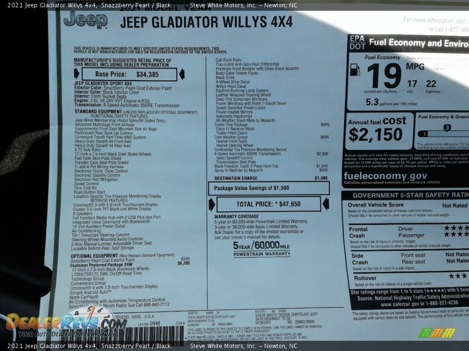 2021 Jeep Gladiator Willys 4x4 Snazzberry Pearl / Black Photo #28