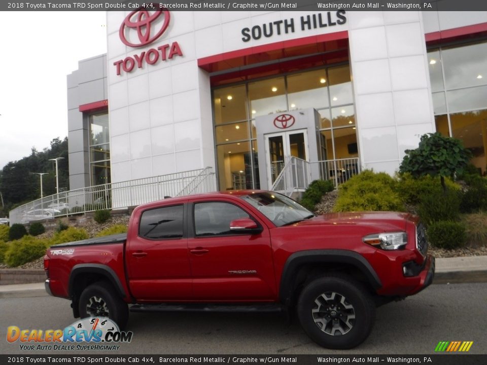 2018 Toyota Tacoma TRD Sport Double Cab 4x4 Barcelona Red Metallic / Graphite w/Gun Metal Photo #2