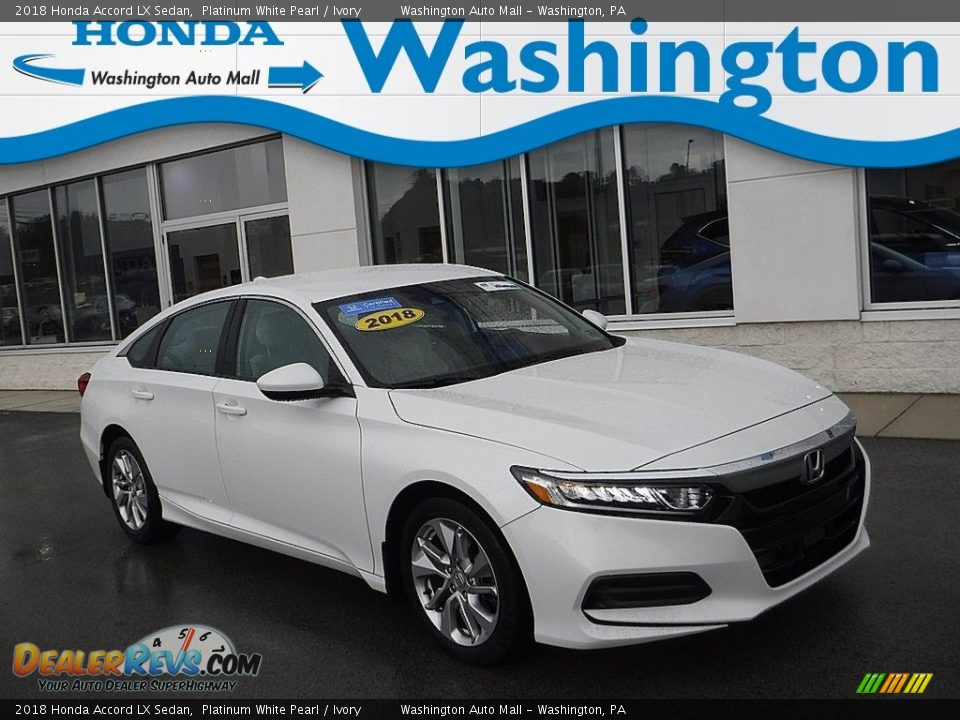 2018 Honda Accord LX Sedan Platinum White Pearl / Ivory Photo #1