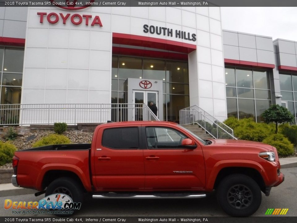 2018 Toyota Tacoma SR5 Double Cab 4x4 Inferno / Cement Gray Photo #2