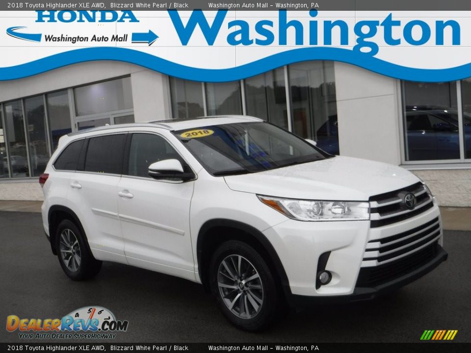 2018 Toyota Highlander XLE AWD Blizzard White Pearl / Black Photo #1