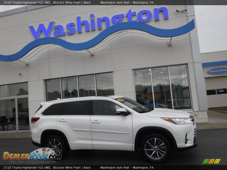 2018 Toyota Highlander XLE AWD Blizzard White Pearl / Black Photo #2