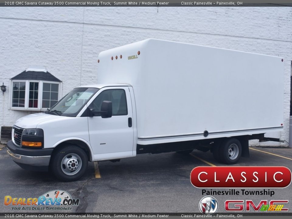 2018 GMC Savana Cutaway 3500 Commercial Moving Truck Summit White / Medium Pewter Photo #1