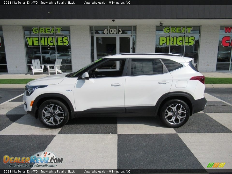 2021 Kia Seltos EX AWD Snow White Pearl / Black Photo #1