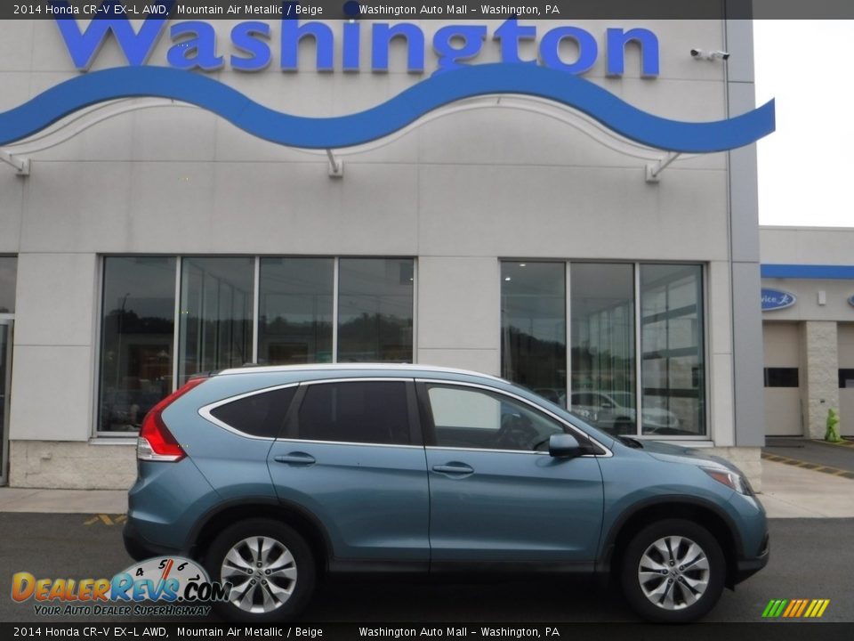 2014 Honda CR-V EX-L AWD Mountain Air Metallic / Beige Photo #2
