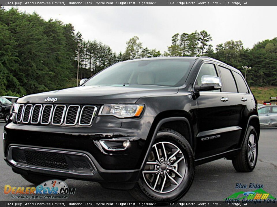 2021 Jeep Grand Cherokee Limited Diamond Black Crystal Pearl / Light Frost Beige/Black Photo #1