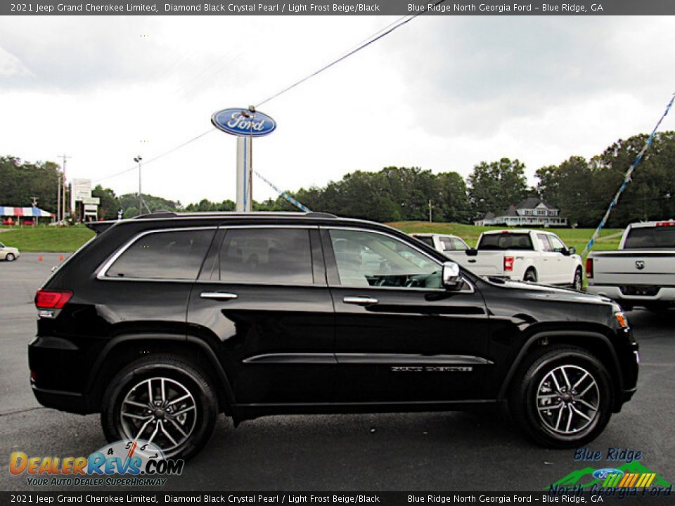 2021 Jeep Grand Cherokee Limited Diamond Black Crystal Pearl / Light Frost Beige/Black Photo #6