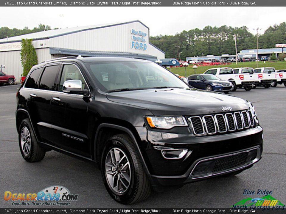 2021 Jeep Grand Cherokee Limited Diamond Black Crystal Pearl / Light Frost Beige/Black Photo #7