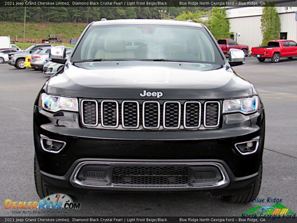 2021 Jeep Grand Cherokee Limited Diamond Black Crystal Pearl / Light Frost Beige/Black Photo #8