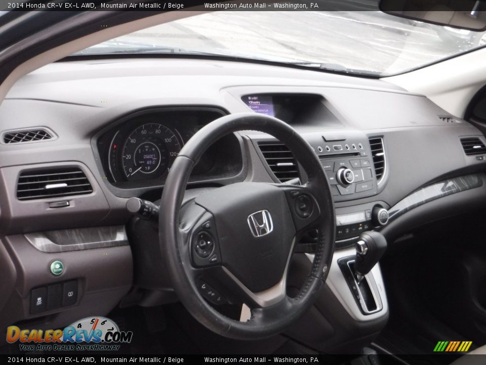 2014 Honda CR-V EX-L AWD Mountain Air Metallic / Beige Photo #13